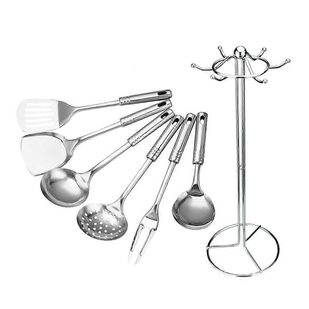 Silver Kitchen Utensil Set 7Pcs for Cooking Tools Use
