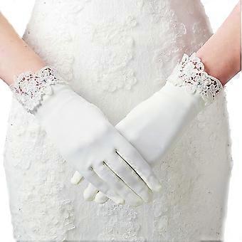 Lace Gloves for Women - Wedding Floral Bridal Gloves Opera Party 1920s Flapper Accessories White