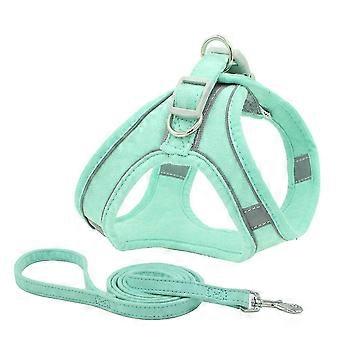 Small Medium Large Dog Warning Reflective Harness Padded Vest And Front Nylon Lead Adjustable Chest Strap Safety-green/s