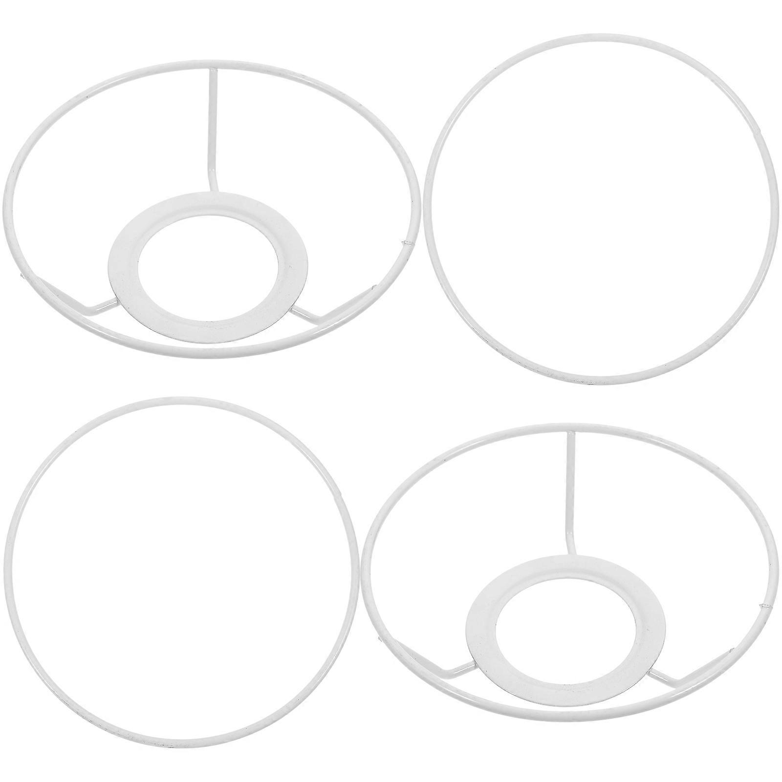 White Iron Lampshade Frame Ring for Lights 2Sets Practical Support Rings