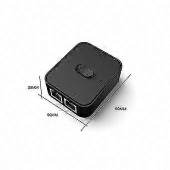 2 Port RJ45 LAN CAT6 Network Switch Selector 1000Mbps 2 in 1 Out/1 in 2 Out Internal External Network Switch