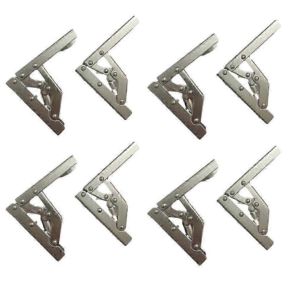 8pcs Self-Locking Folding Hinges Brackets Spring for Replace Old Hinges Cabinets Installation Tools