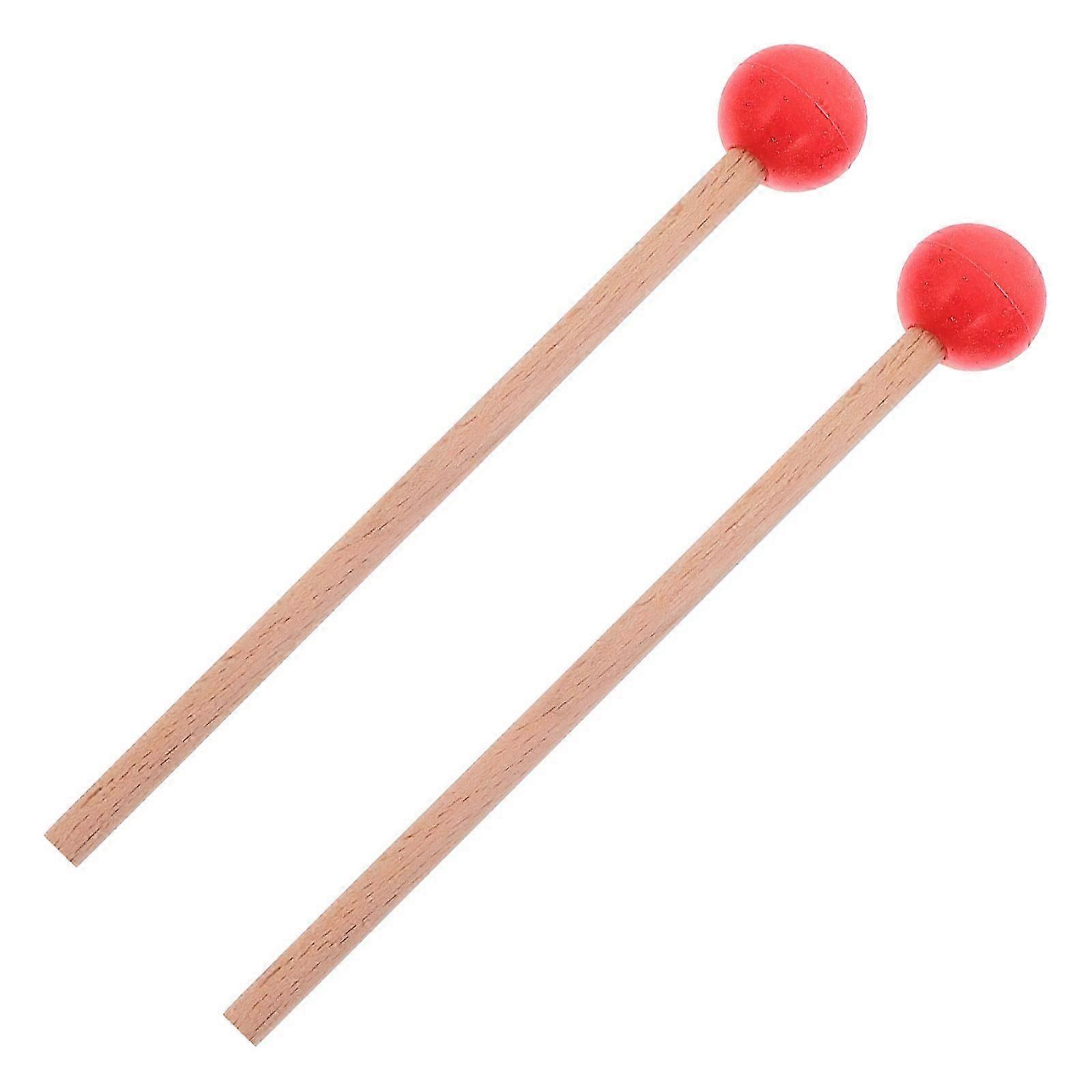 1 Pair Red Lightweight Tongue Drum Mallets for Percussion Instruments