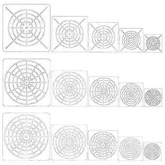 15 Pieces Mandala Dot Painting Tool Stencils Set, Reusable Mandala Stencil Template compatible withRock Wood Canvas DIY Painting