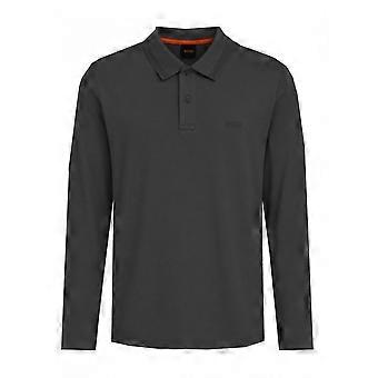 Men's Hugo Boss Casual Hugo Boss Men's Black Interlock Long Sleeved Polo Shirt