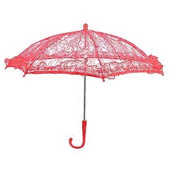 Wedding Bridal Umbrella for Decoration 1Pcs Red Lace Umbrella