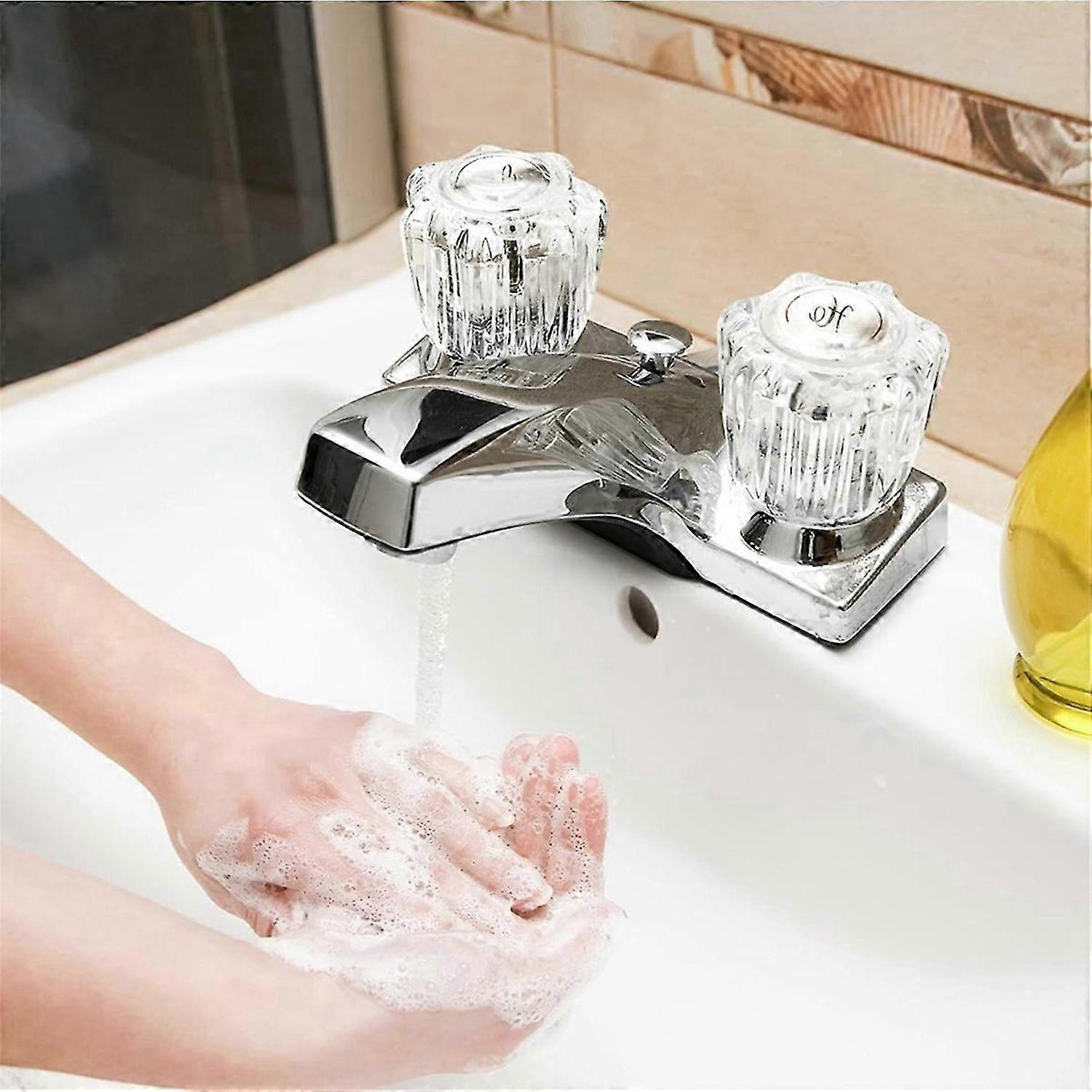 Bathroom Faucet Knobs Replacement, Bathtub Faucet Handles 1 Pair Hot and Cold 2 Knobs for Delta LDR