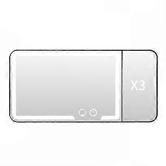 Travel Car Vanity Mirror with Lights, 3X Magnification, Adjustable Modes, USB Rechargeable