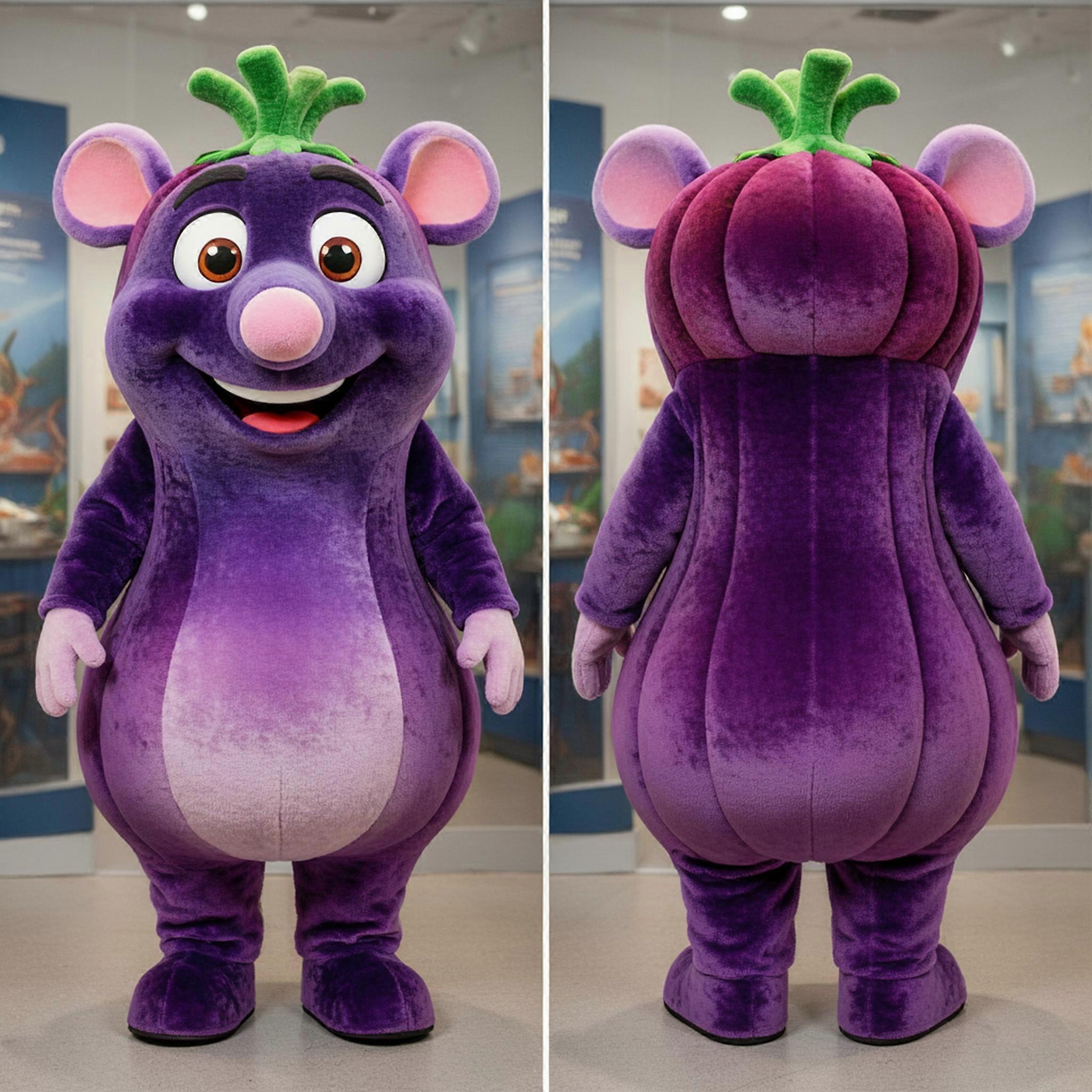 MASTICOT Purple Floppy-Eared Ratatouille Mascot