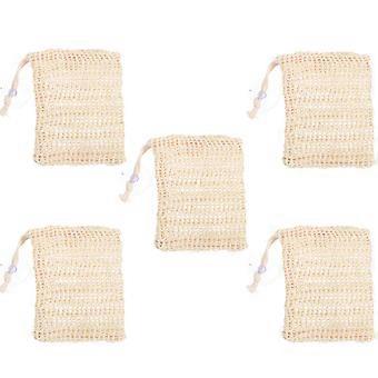 Exfoliating Soap Pouch Cotton Linen Bathing Foaming Soap Bags 20Pcs