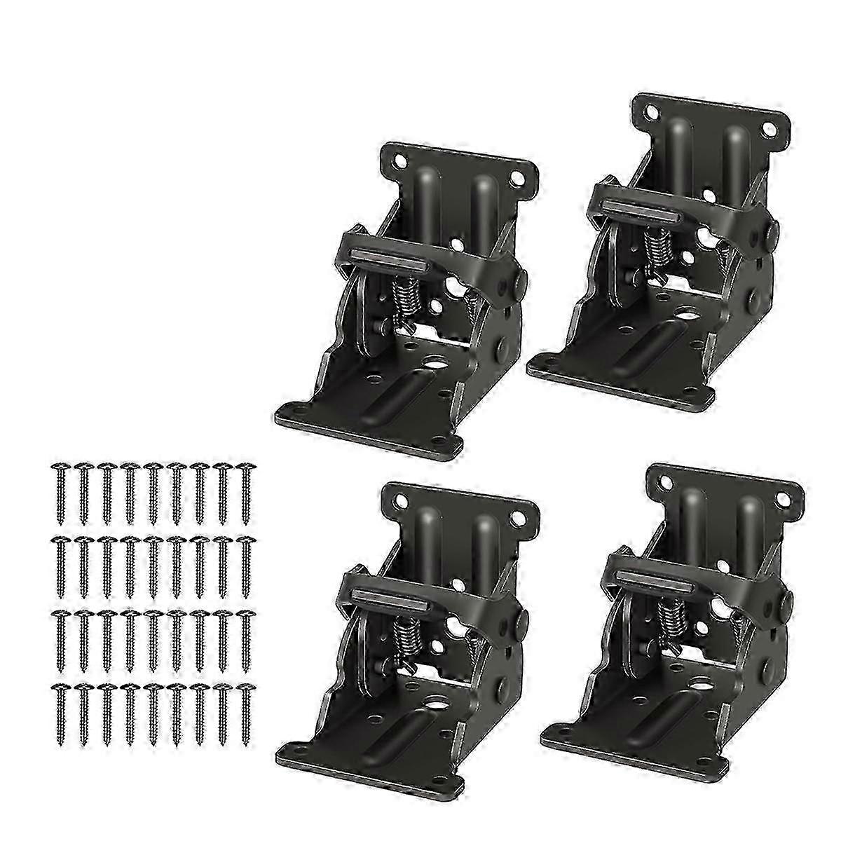 Hinge Brackets for Bed Support 4 Pack Self-Lock with Screws