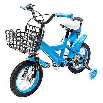 12 Inch Toddler Kids Bicycle, Carbon Steel Bike with Adjustable Height, Dual Brakes and Flashing Training Wheels for 2-4 Years Old Children Outdoor Ri