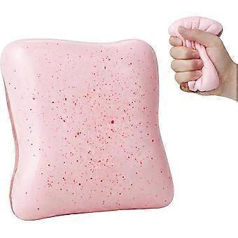 1 stuk roze boterbrood squishy - Sensorisch stressverlichtend realistisch zacht speeltje met botergeur voor volwassenen en tieners.A3