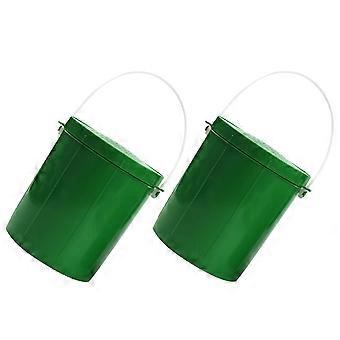 PVC Fishing Bait Bucket for Storage with Ventilation 2Pcs Portable Green