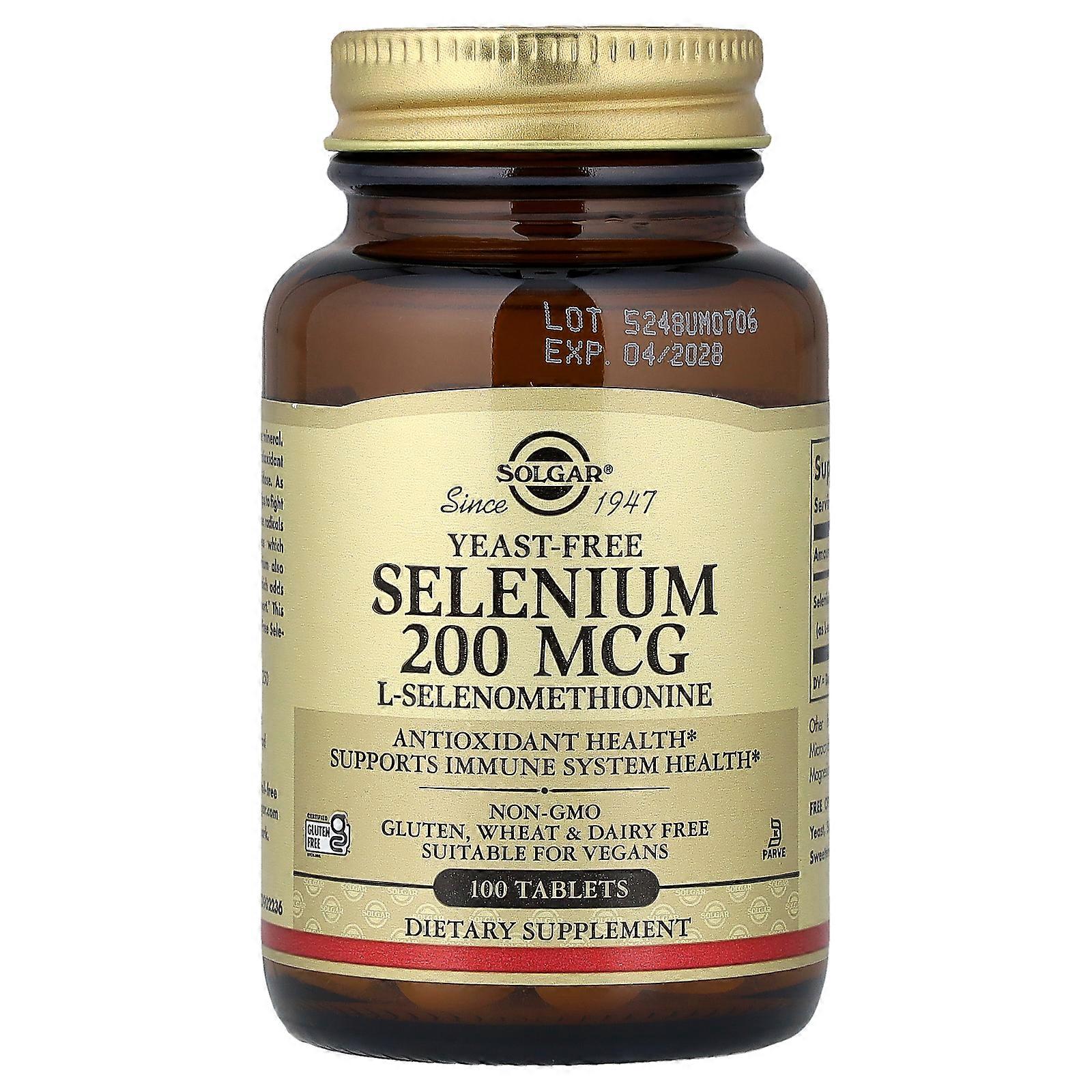 2 x Solgar, Selenium, Yeast-Free, 200 mcg, 100 Tablets