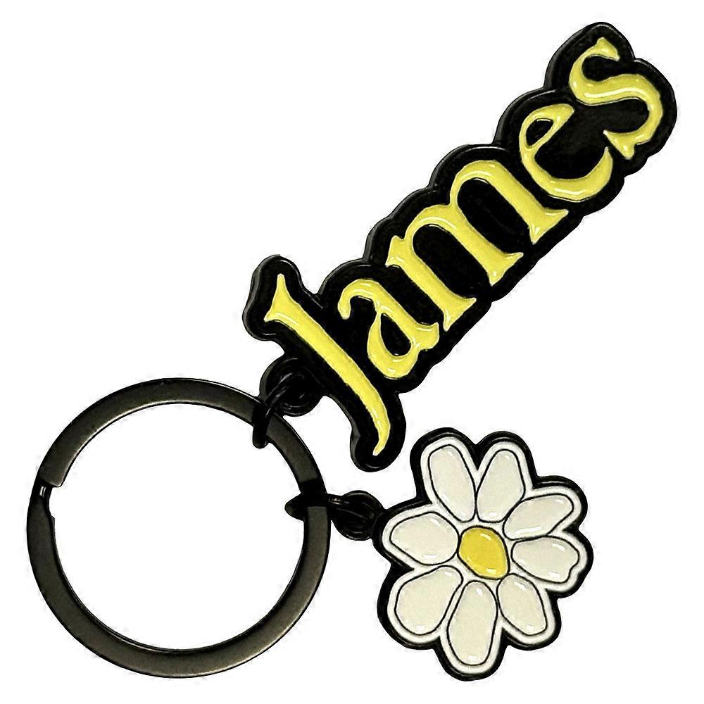 James Band Logo White Daisy Charm Keyring Keychain