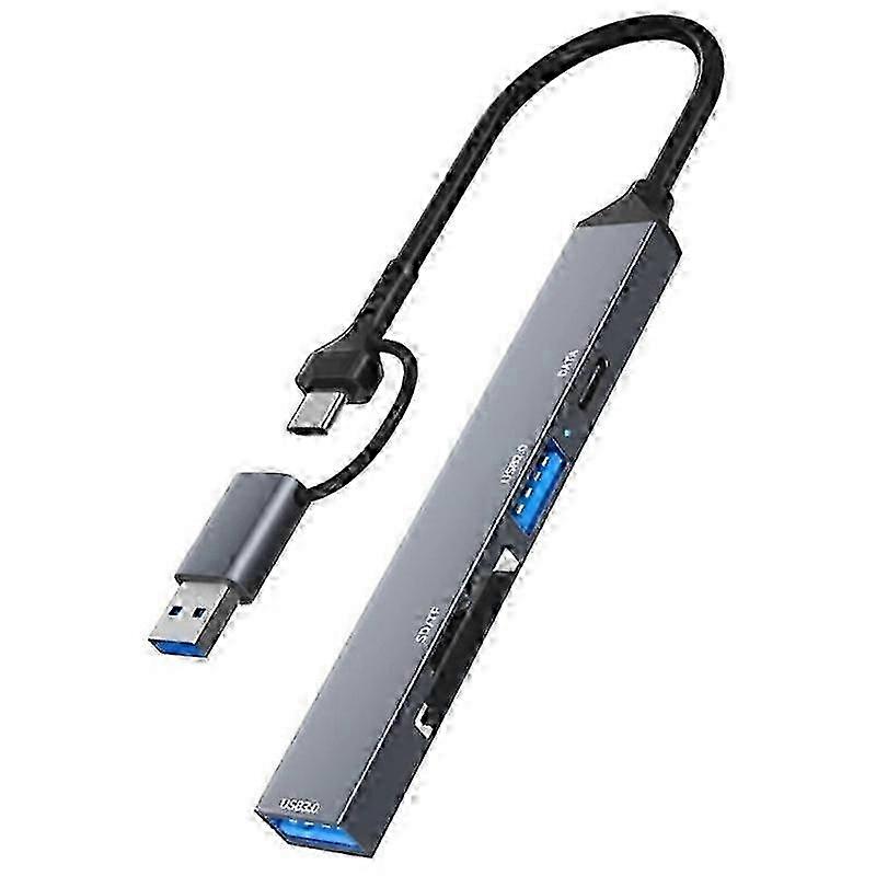 ADS-806D Type-C+USB to USB 3.0 Hub SD / TF Card Reader Multi-Function Docking Station 26-27