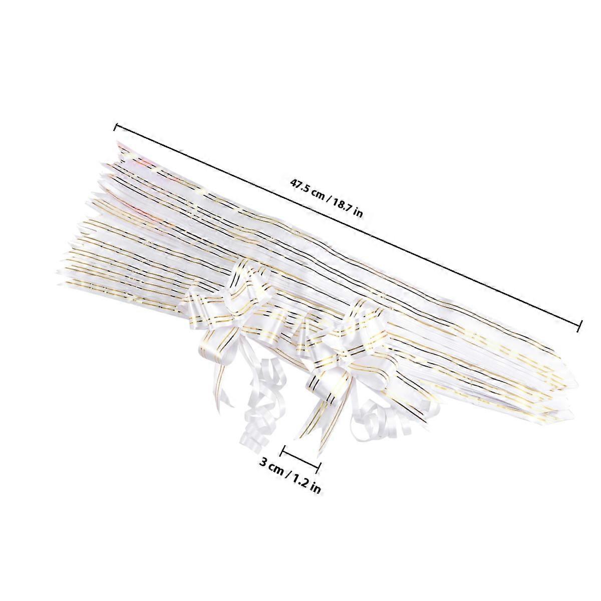 White String Bows 20Pcs Pull Bows for Wedding Car Decoration