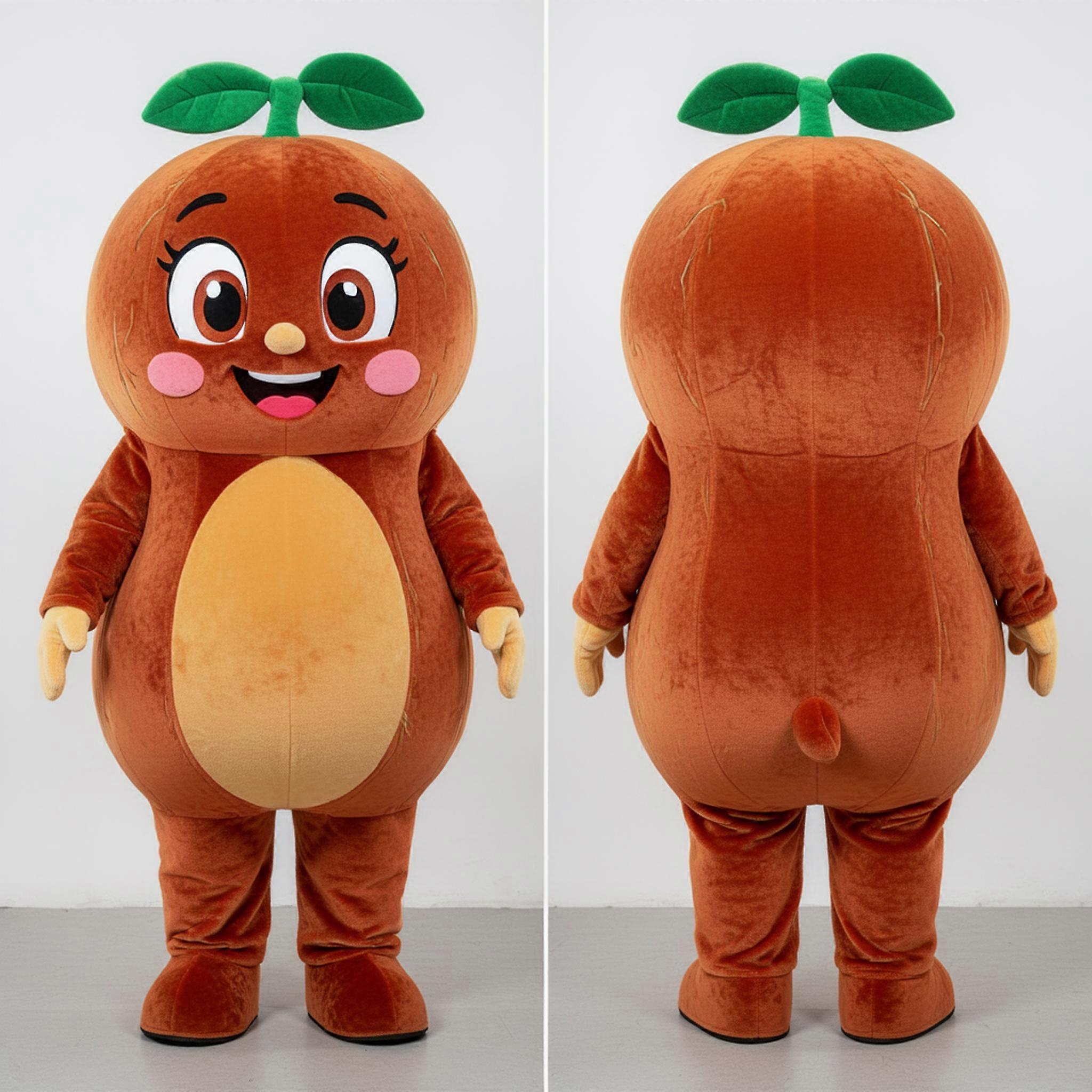 MASTICOT Rust Orange Rounded Melon Mascot