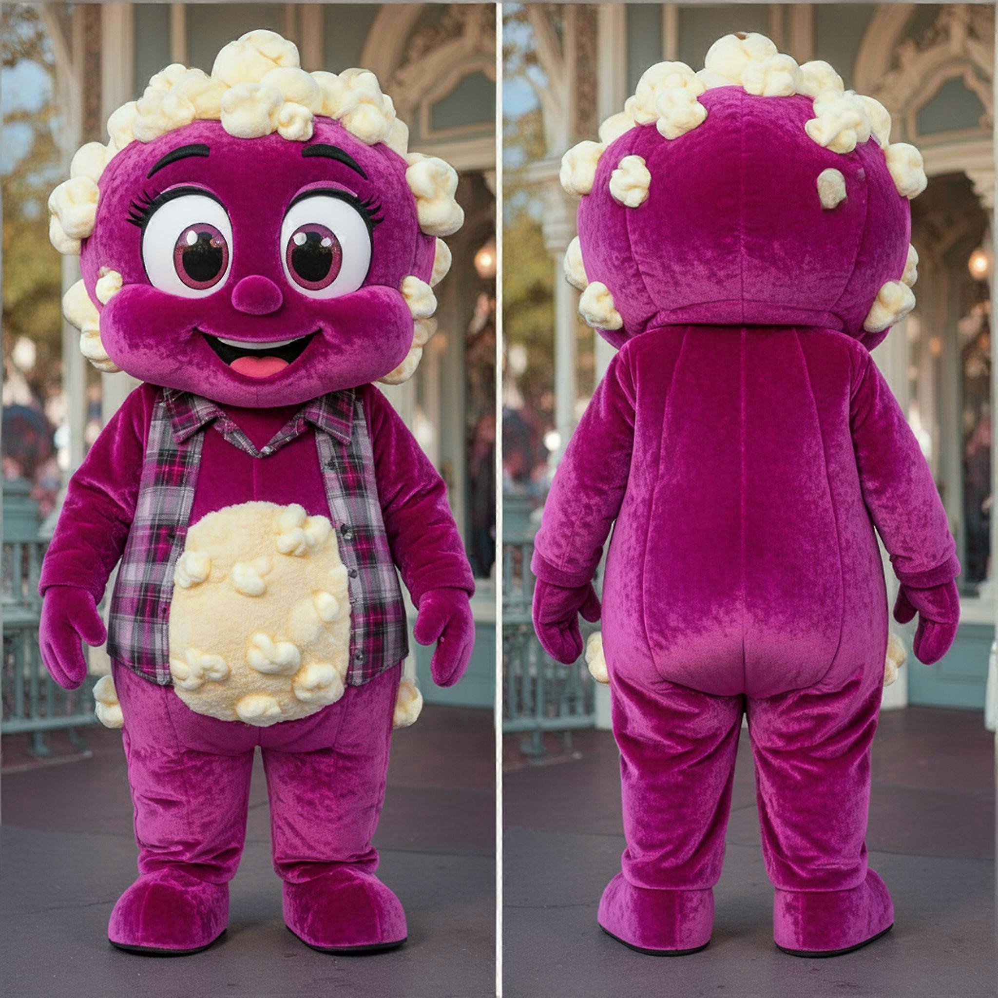 MASTICOT Magenta Velvety Pop Corn Mascot