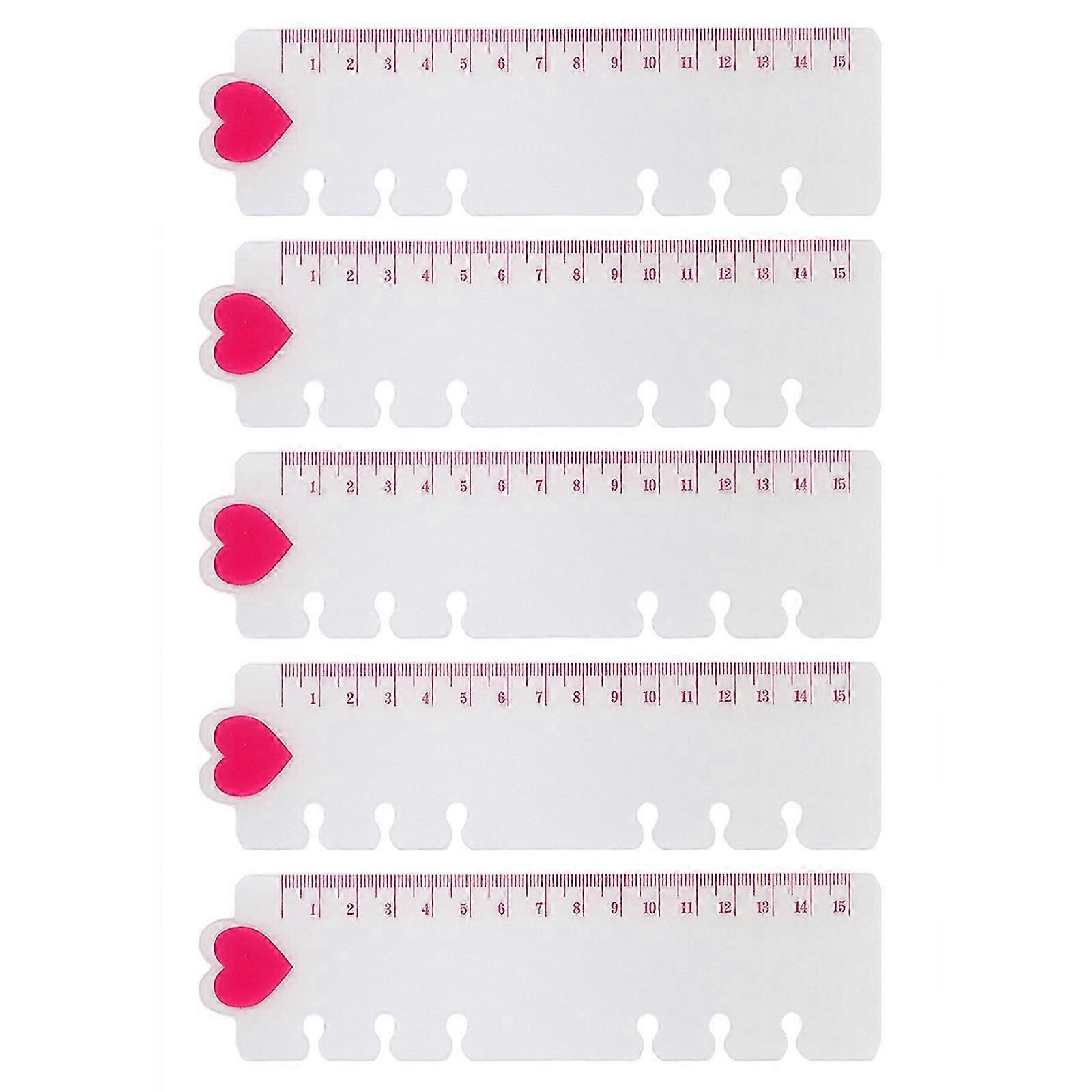 5Pcs 6 Plastic Flexible Plastic Bookmarks Ruler Refillable Notebook Multicolor