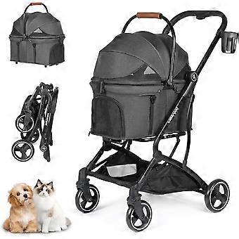 T3 Haustier-Kinderwagen 3-in-1: Kinderwagen für Hunde und Katzen, geeignet für kleine und mittelgroße Hunde und Katzen, zusammenklappbar, leicht, Haustier-Kinderwagen.