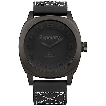 Superdry sou Wester Japanse Quartz analoge man horloge met SYG128B Cowskin armband