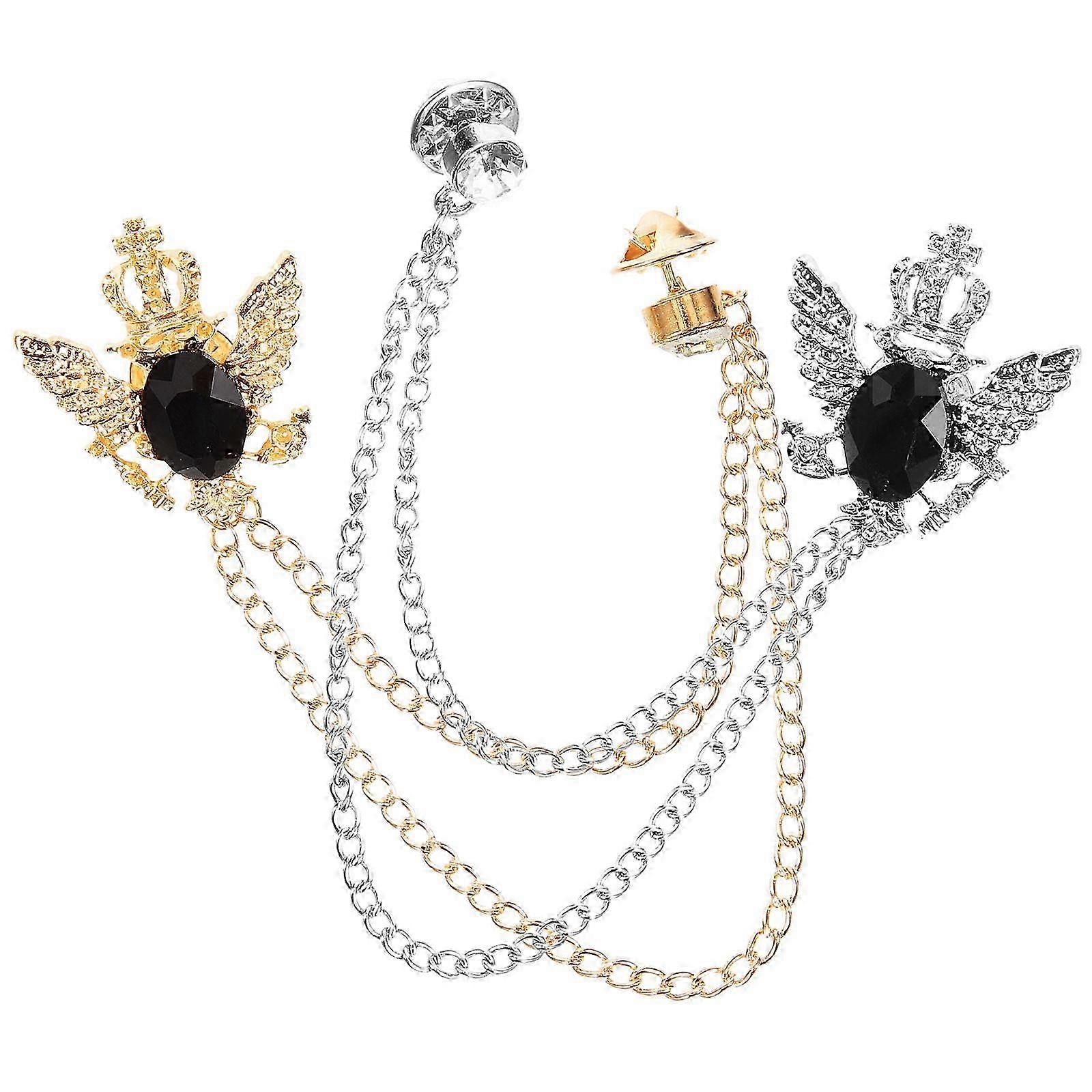 Metal Eagle Lapel Brooch Duo