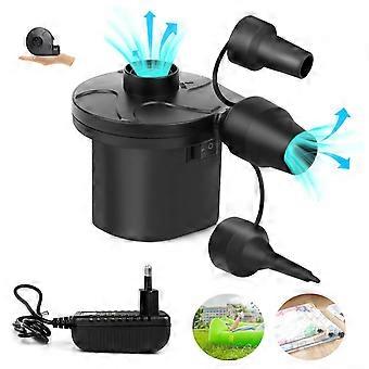 Electric air pump, 12V DC, with 3 nozzles for inflating various items.