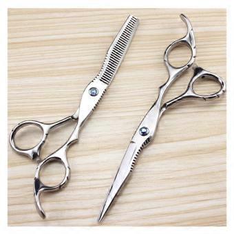 Professional Hair Cutting Scissors Set 6 Inch 440C Steel Barber Scissors with Leather Case for Salon