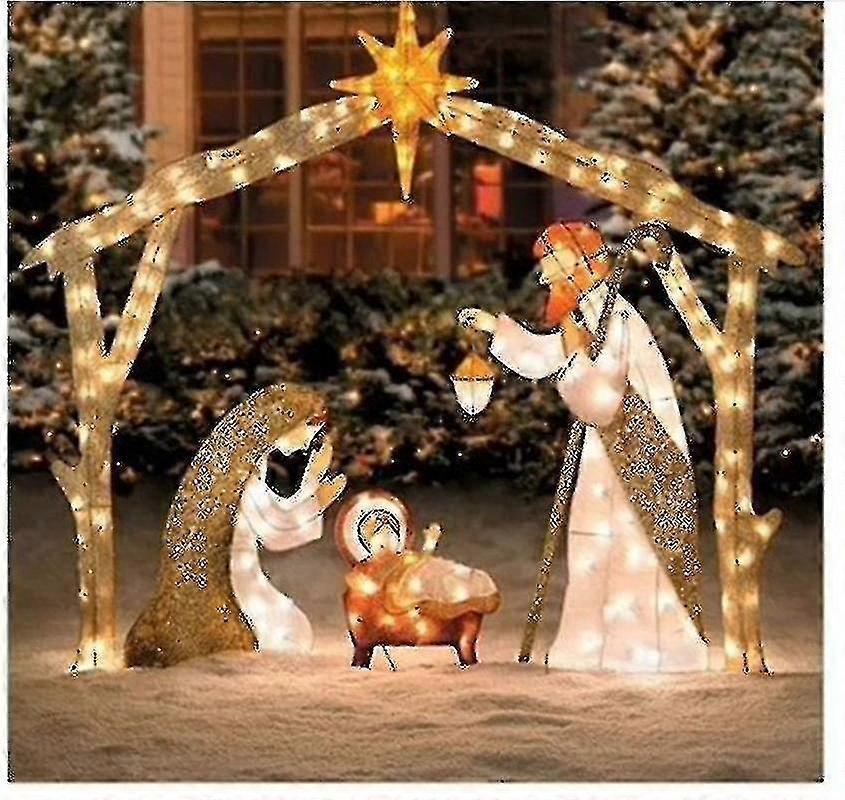 Hand-Crafted Crystal Nativity Outdoor Set