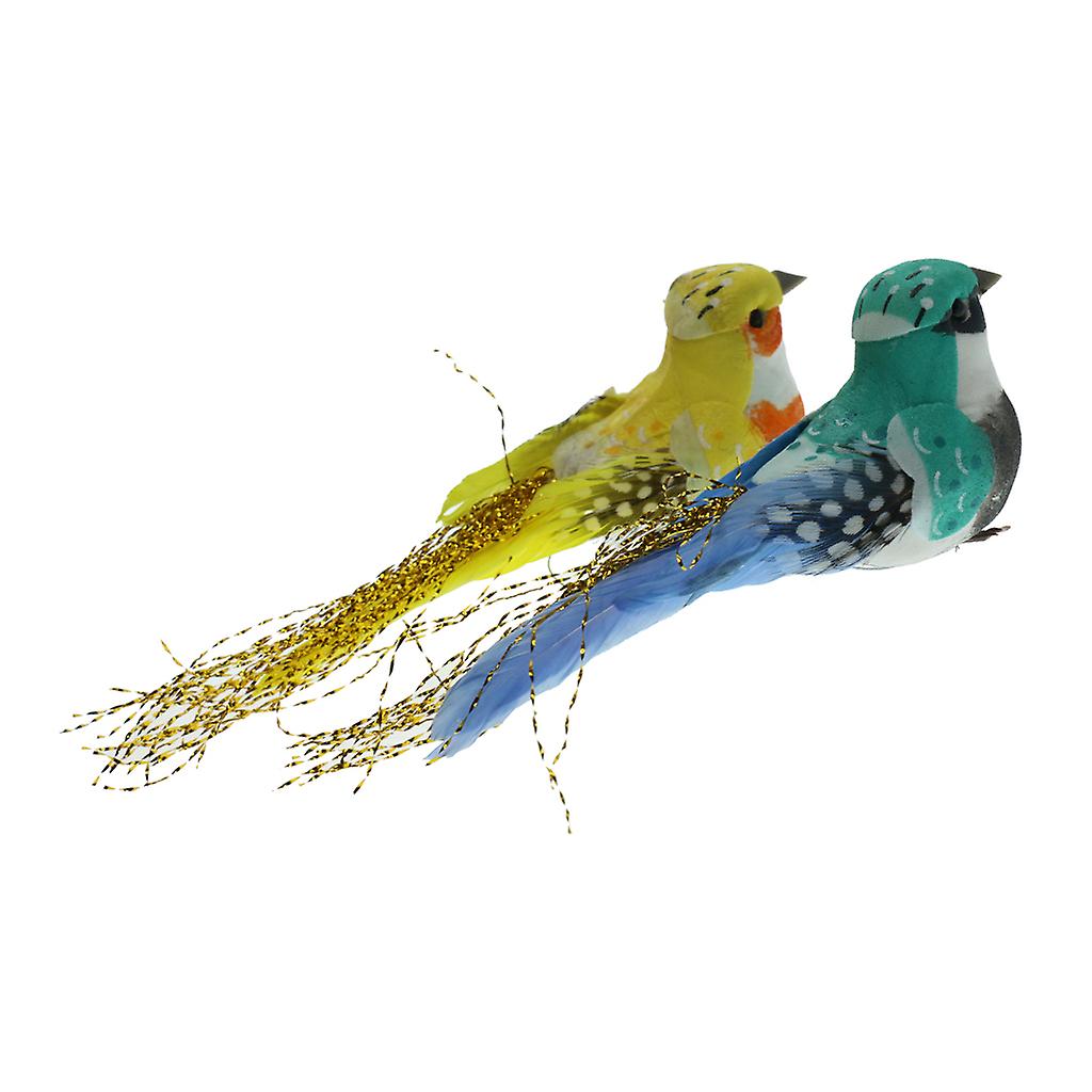 2pc Artificial Realistic Decor Fake Bird Simulation Bird Ornament Tree Decor