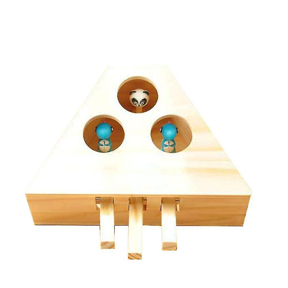 Wooden Cat Whack-a-mole Toy Cat Toy Hamster Toys Wooden Cat Toys For Play With Cat @bugu