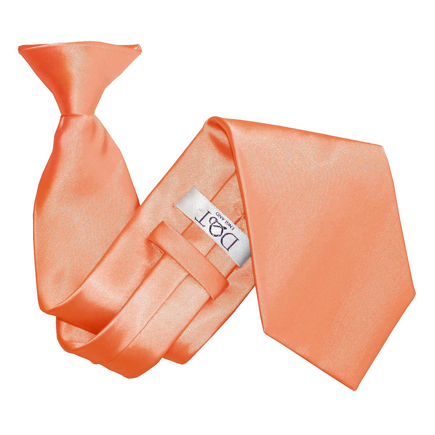 Coral Plain Satin Clip On Tie