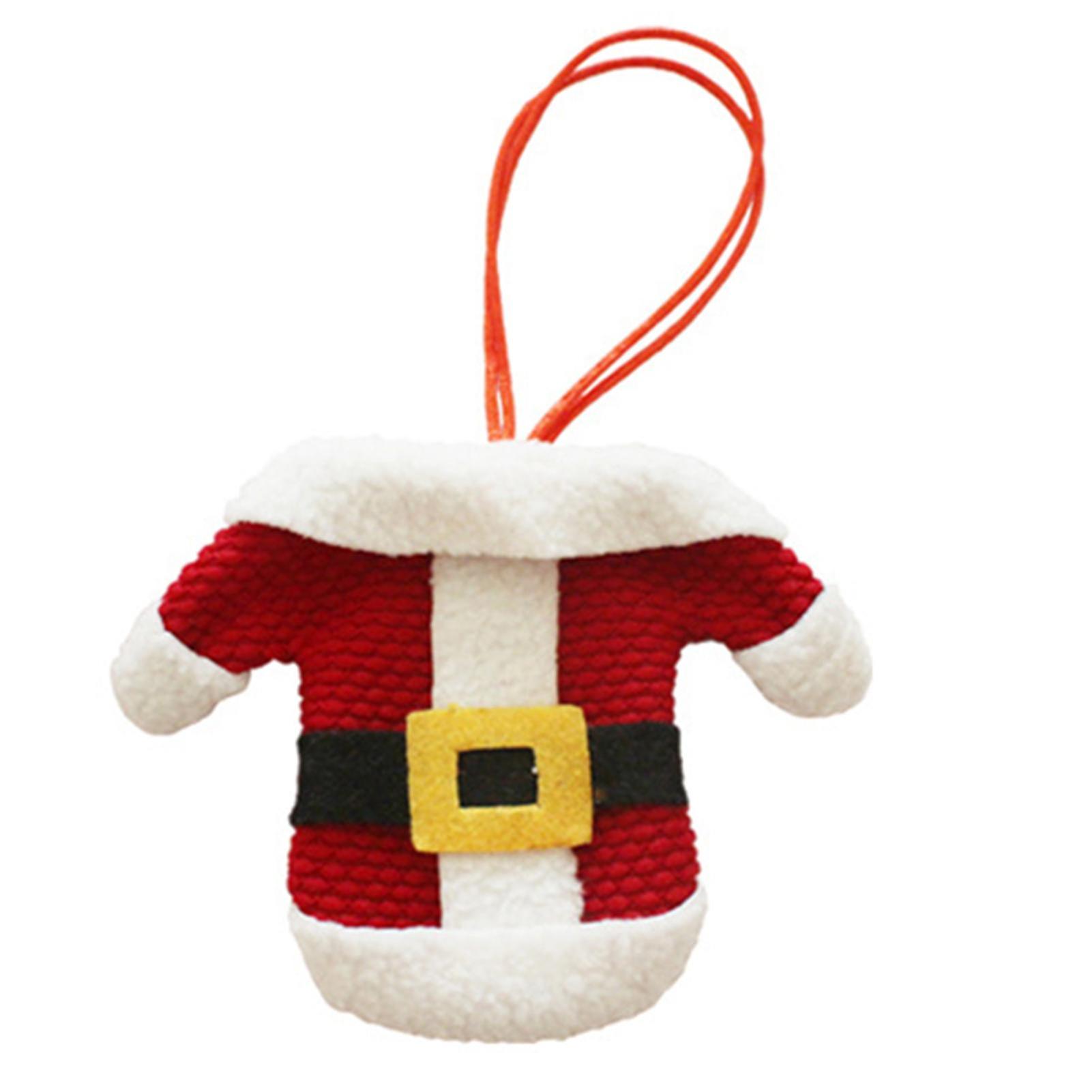 Christmas Tableware Holders Santa Clothes Silverware Holders Plush Bag