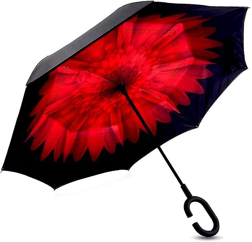 Umbrella Windproof Water-resistant Hands Free Backwards Double Layer Umbrellas Automatically Opens And Closes