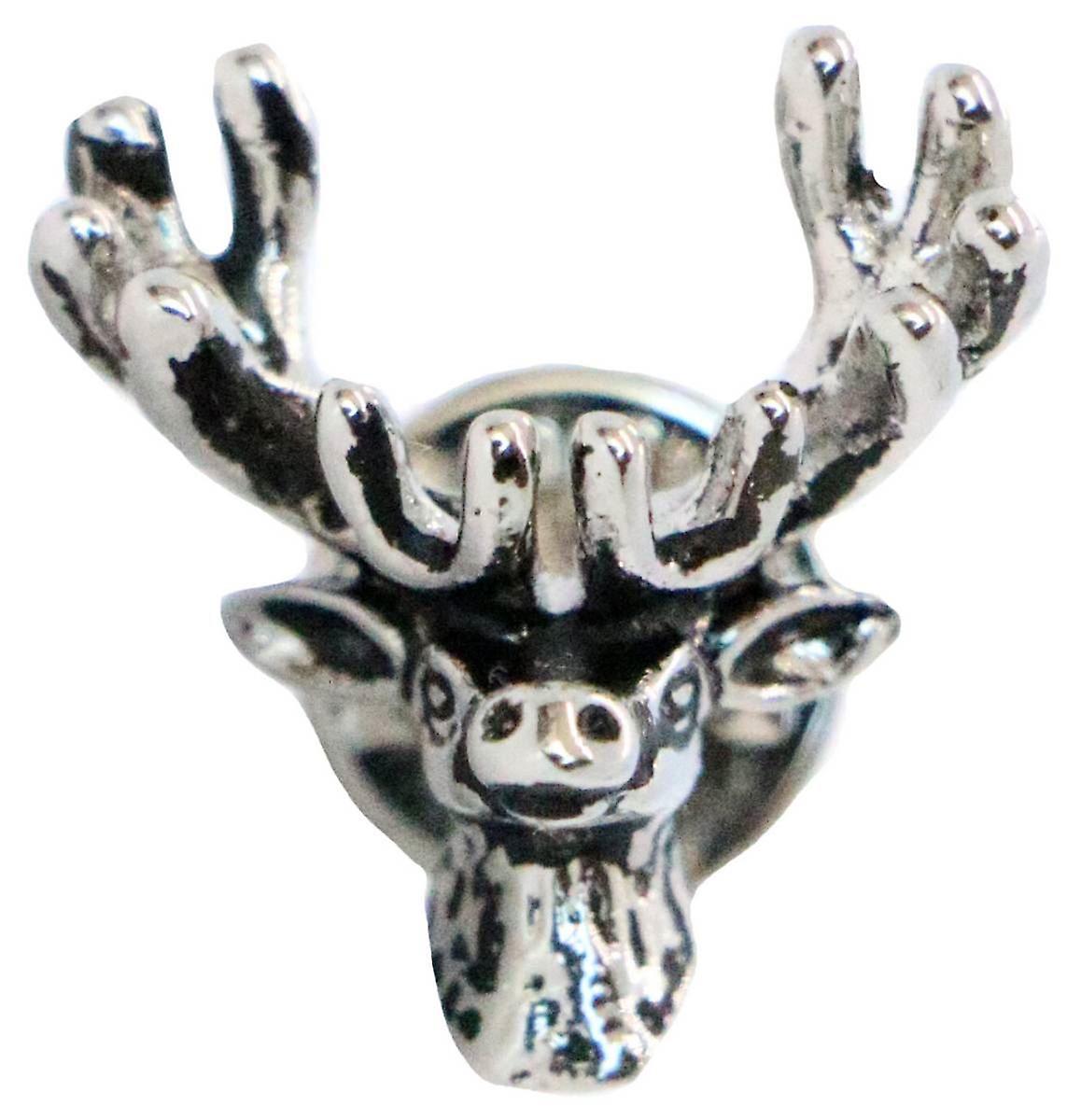 David Van Hagen Stag Lapel Pin - Silver