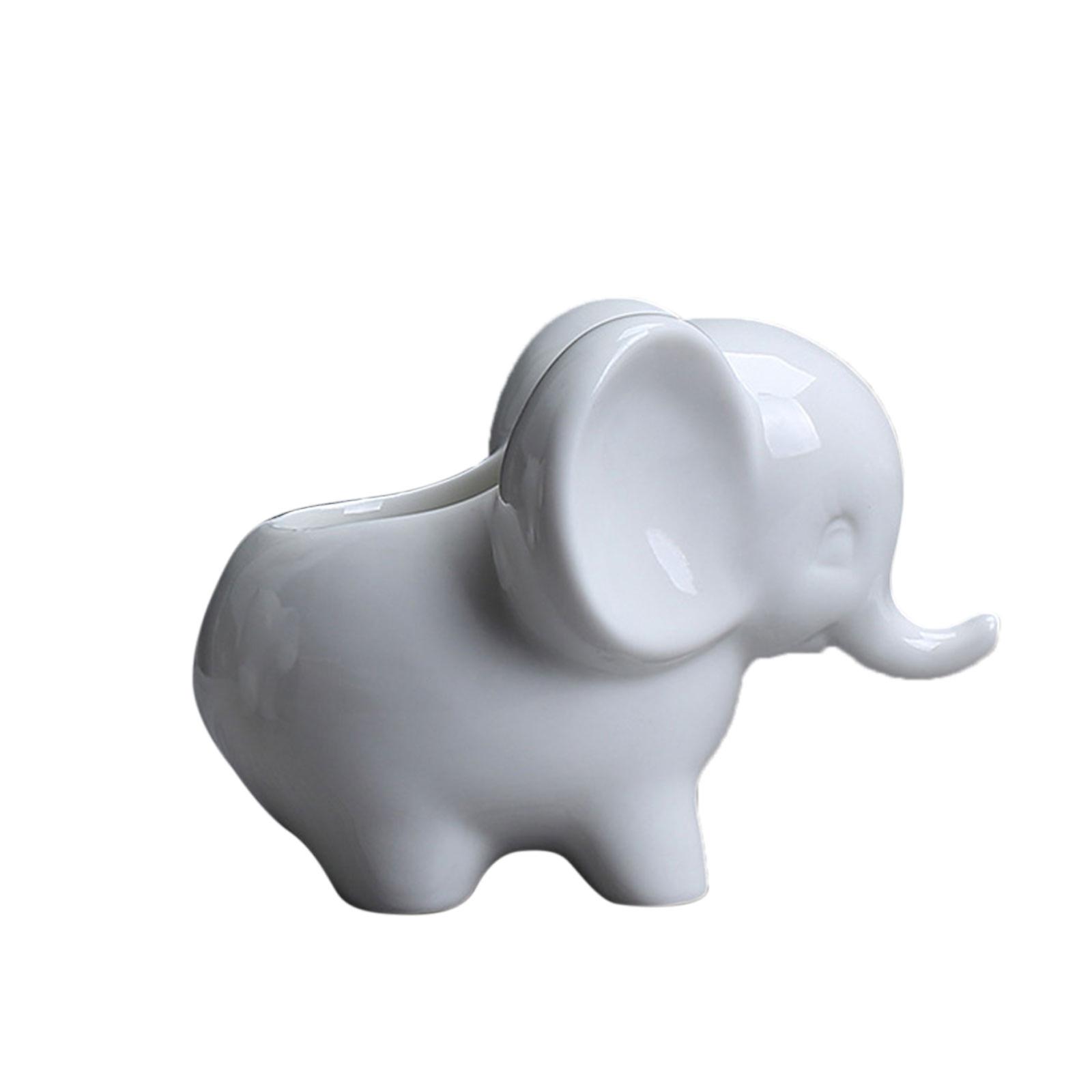 Elephant Ceramic Succulent Pots For Desk, Tabletop Decorative Planters, Creative Flower Vases