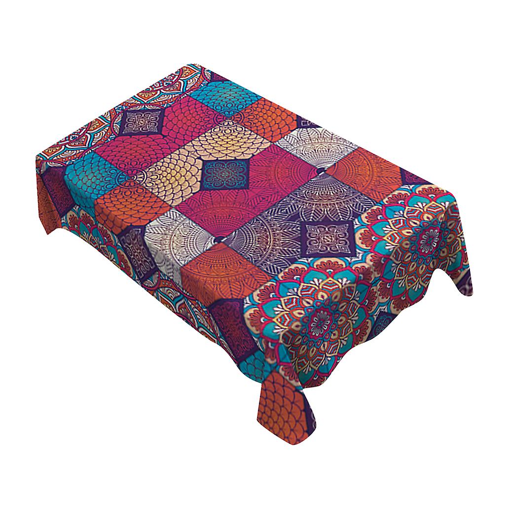 American Rectangular Polyester Tablecloth Table Cover Kitchen Flower 260cm