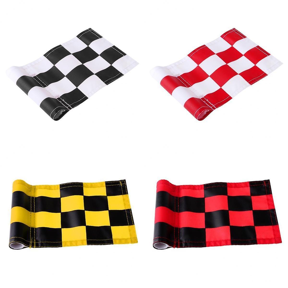 4pcs Golf Putt Practicing Training Flag Putting Green Chequered Flag Marker