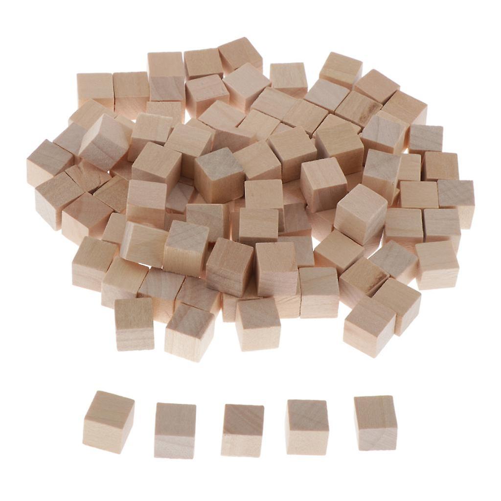 100PCS Wood Blank Dice D6 Game Dice for DIY Decorating Craft Projects 1cm
