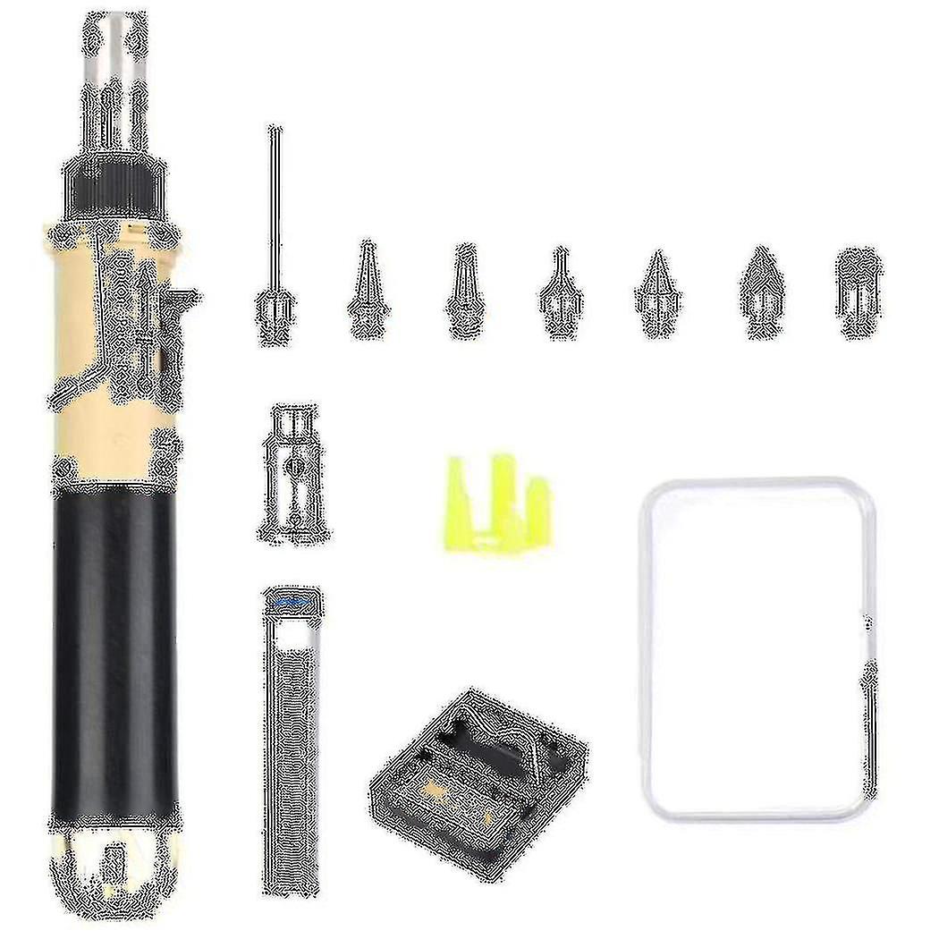 12 In 1 Butane Gas Soldering Iron Kit Adjustable Flame Cordless Butane Powered Soldering Iron Weldi