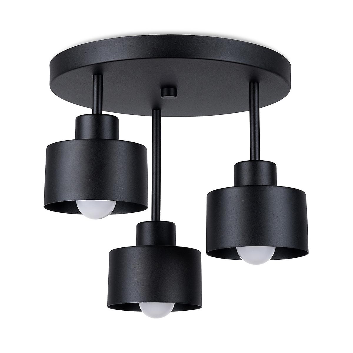 Savar Multi Arm Semi Flush Ceiling Lamp Black