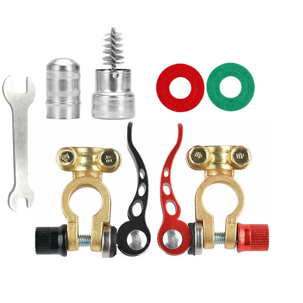 A Pair Of Automobile Battery Terminal Disconnection Close Connector 6v 12v 24v Pure Copper Pile Head Quick Release Rable Clamp