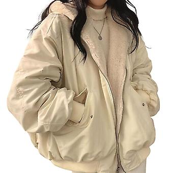 Damer Tjock Kappa Med Huva Mjuk Polyester Material Aprikos / blå Jacka Bra Present Till Fru Flickvän