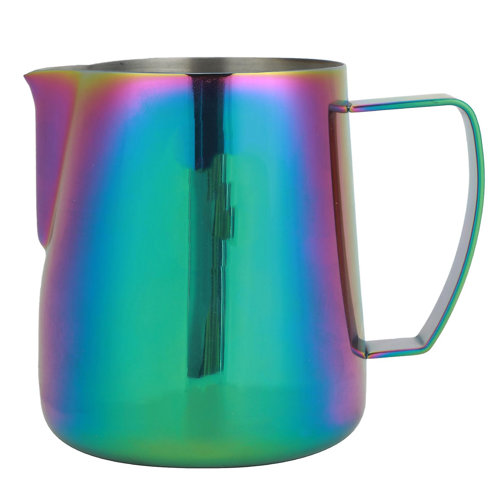 Stainless Steel Coffee Milk Frothing Pitcher 12oz for Home Latte Art with Easy Grip Handle and Precision Spout