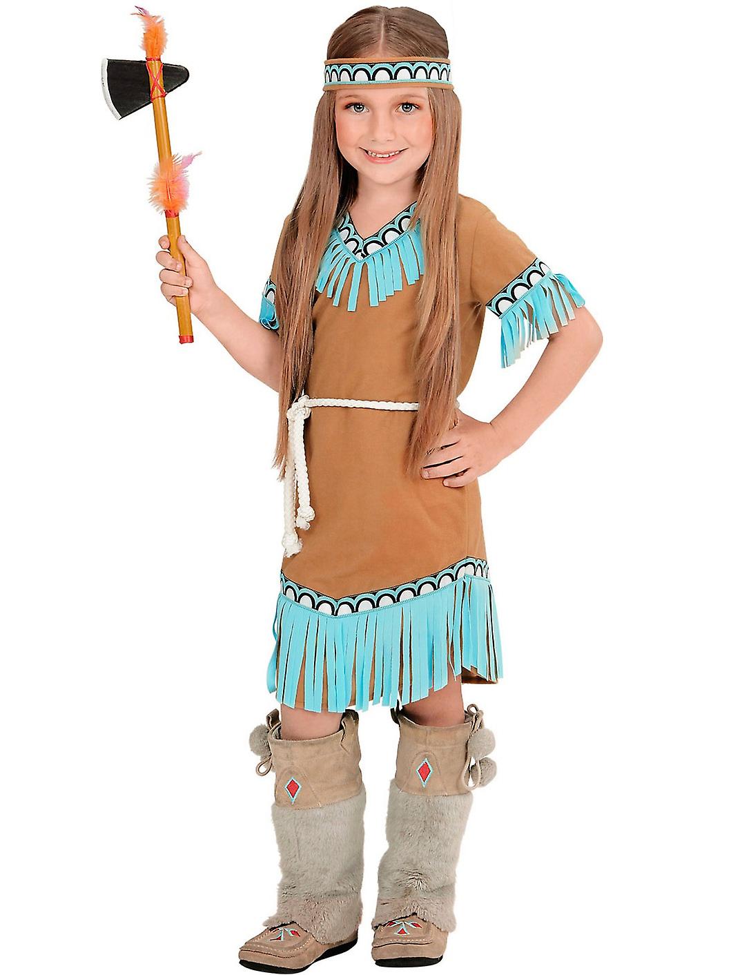 Little brown and blue Indian costume for girls
