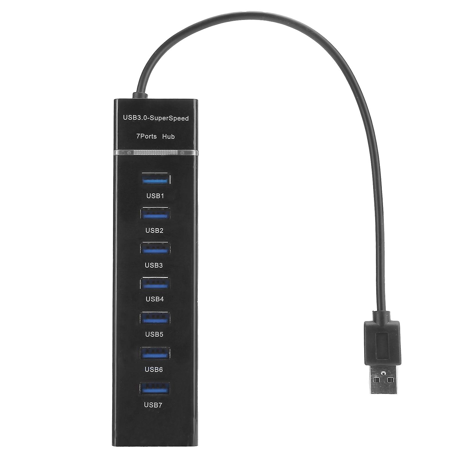 USB 3.0 Hub 7-Port Splitter BYLP107 Blue LED High-Speed 5Gbps