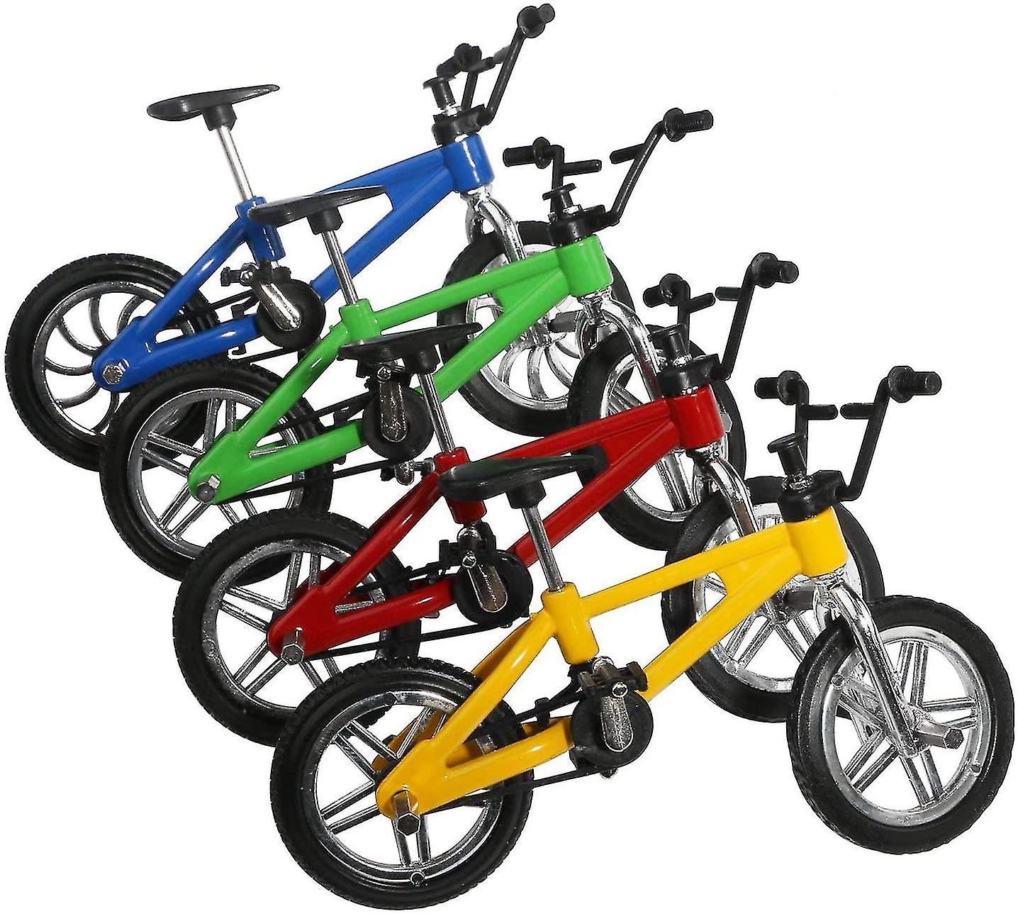4 Mini Alloy Bicycle Toy Models Cake Decorations