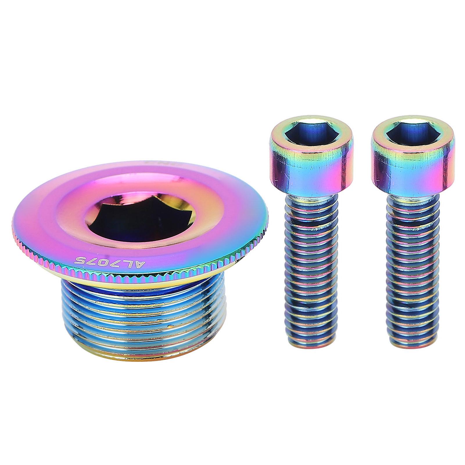 Qukaim M18 Crank Arm Fixing Bolt Aluminum Alloy M18 Bicycle Crank Arm Fixing Bolt with Cover Cap